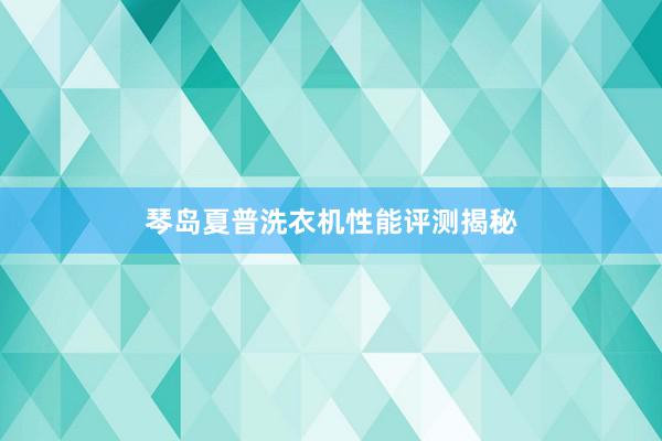 琴岛夏普洗衣机性能评测揭秘